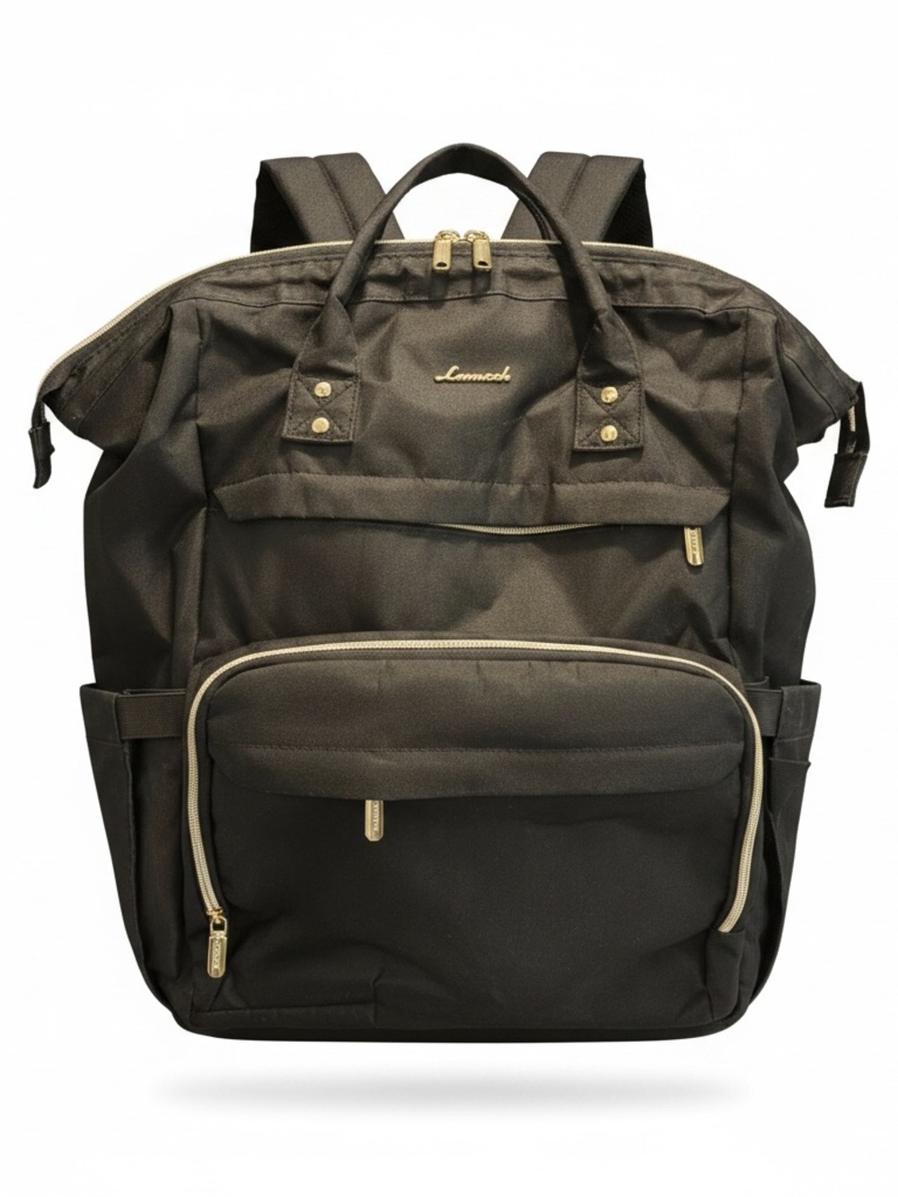 Lemmok Black Backpack with Gold Hardware
